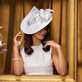 La boutique du chapeau HA9099-white Chapeau Bibi Soie