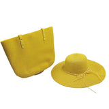 La boutique du chapeau Jaune / M 56-58 Chapeau de paille bord large et sac assorti