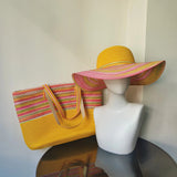 La boutique du chapeau Jaune / M 56-58 Chapeau de paille et sac assorti