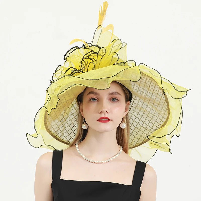 La boutique du chapeau Jaune / M 56-58cm Chapeau de mariage élégant