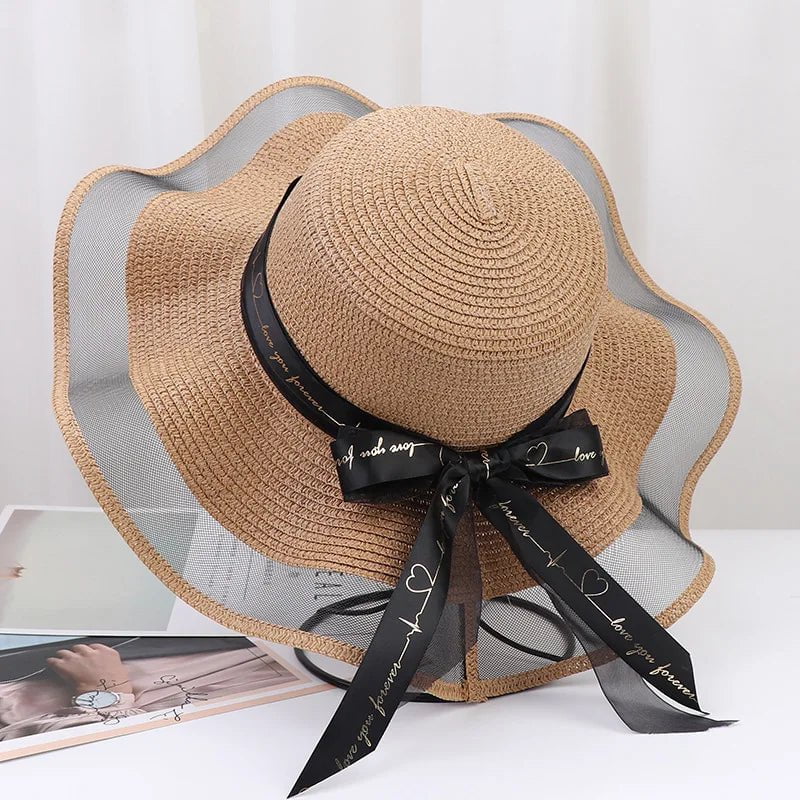 La boutique du chapeau Khaki 2 / (56-58cm) Chapeau de paille ondulé
