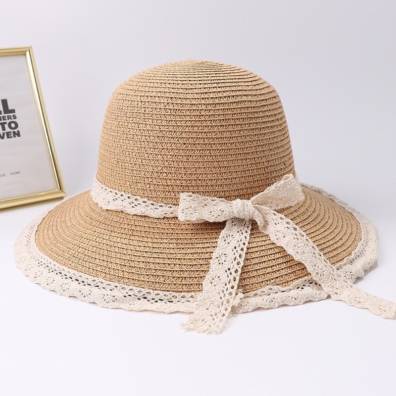 La boutique du chapeau Khaki 2 / 56-58cm Chapeau de plage en paille