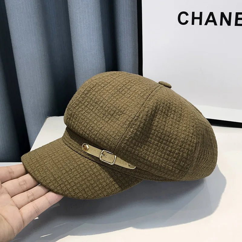 La boutique du chapeau Khaki / 54-58cm Béret octogonal rétro