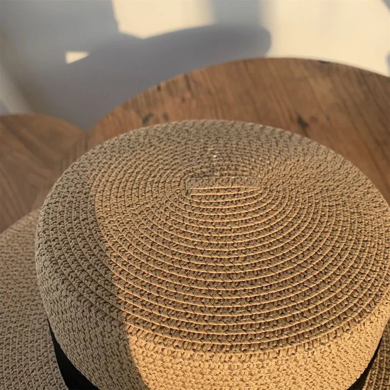 La boutique du chapeau Chapeaux de paille rond à bord plat