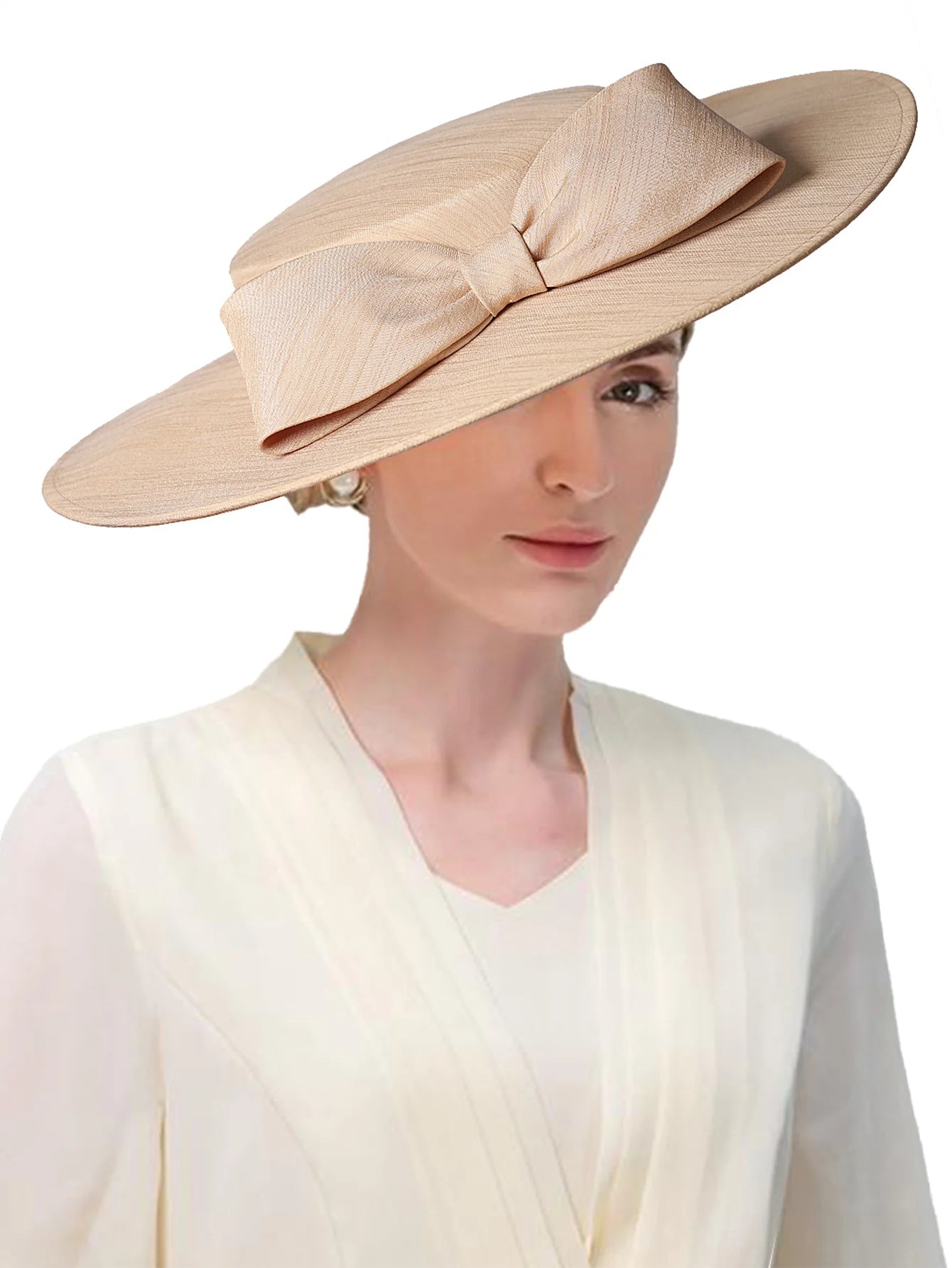 La boutique du chapeau Khaki / 56 to 58cm Chapeau Bibi Satin