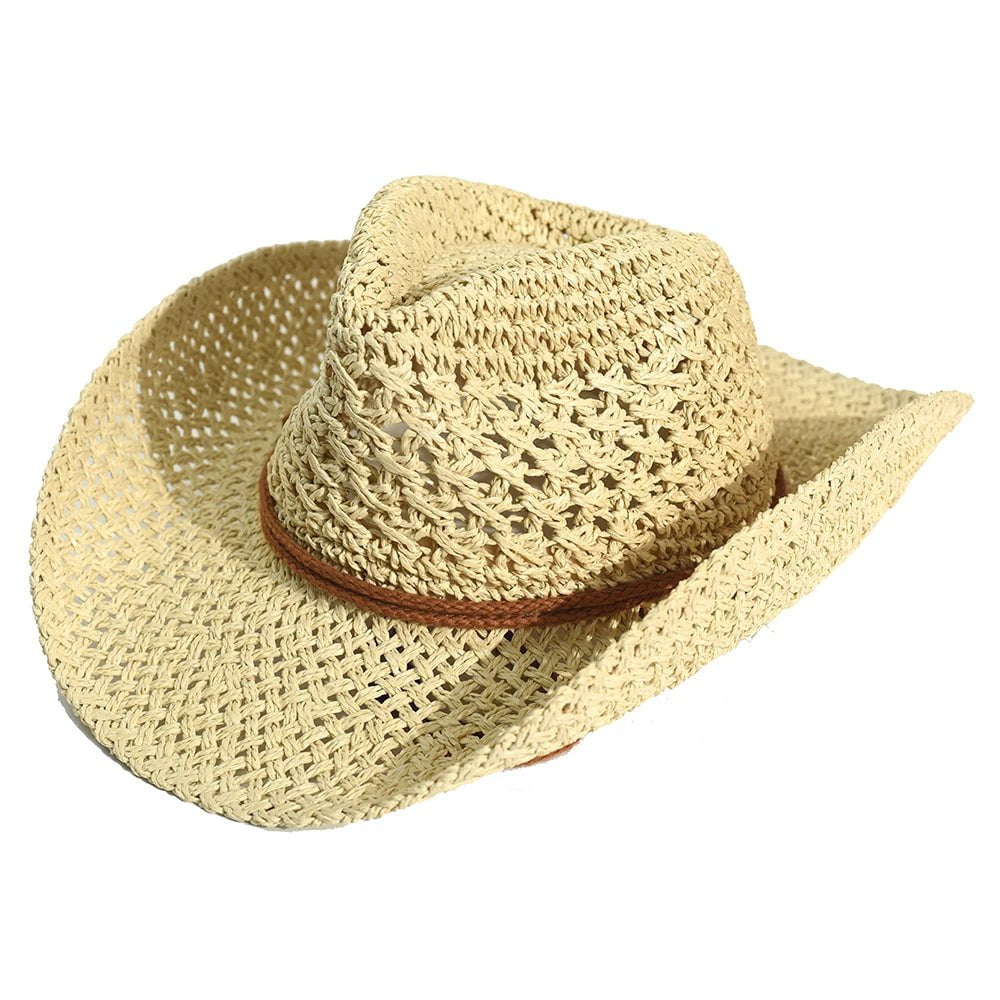 La boutique du chapeau Khaki / 58 cm Chapeau de Cowboy en paille souple