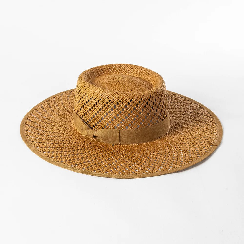 La boutique du chapeau khaki Chapeau de paille avec nœud ruban