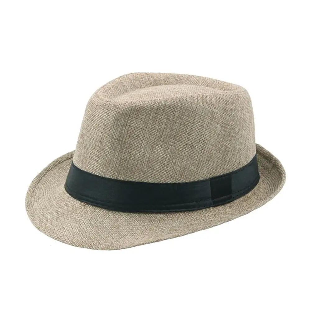 La boutique du chapeau Khaki clair Chapeau Trilby en lin