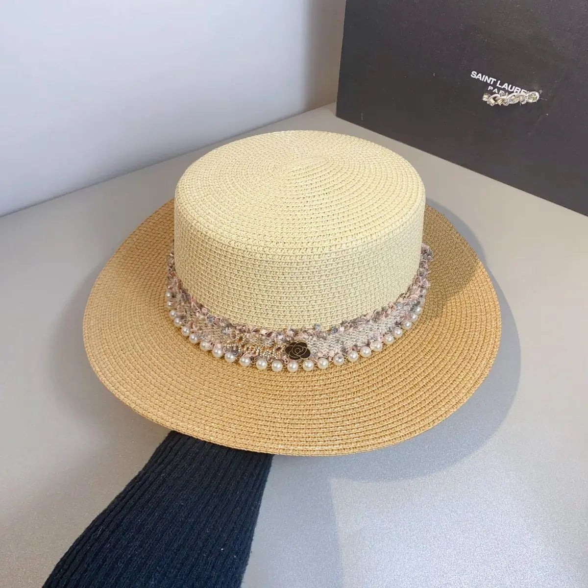 La boutique du chapeau Khaki / L / CHINA Chapeau de paille blanc