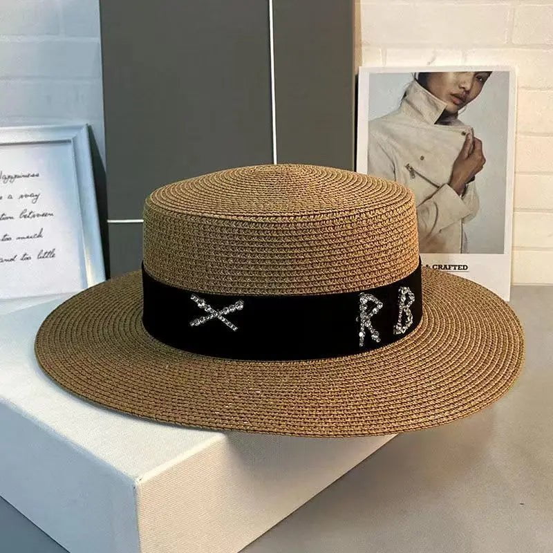 La boutique du chapeau Khaki/noir / 55-58CM Chapeau de paille français