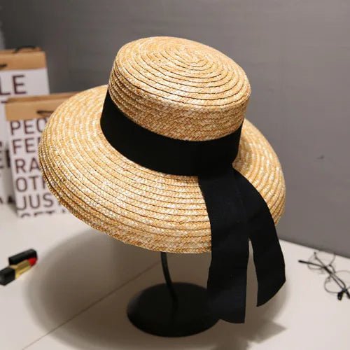 La boutique du chapeau Khaki/noir / M55-58cm Chapeau de paille d'été pour femme