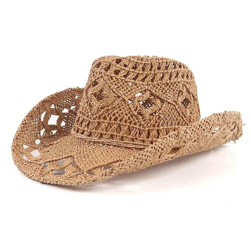 La boutique du chapeau Khaki / One Size Chapeau western en paille