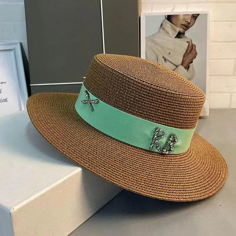 La boutique du chapeau Khaki/vert / 55-58CM Chapeau de paille français