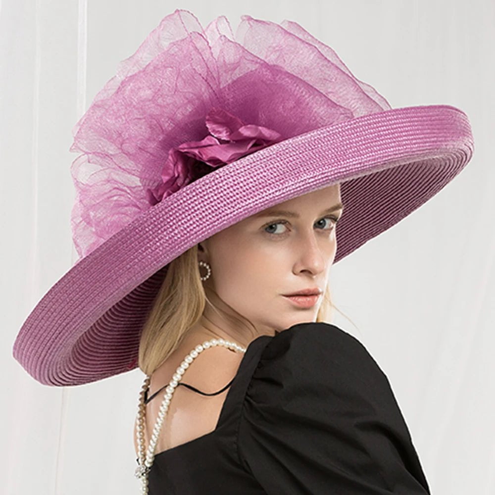 La boutique du chapeau Lavande / M(56-58CM) Chapeau de cérémonie chic