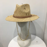 La boutique du chapeau M 57cm Chapeau en raphia pour femme avec chaîne