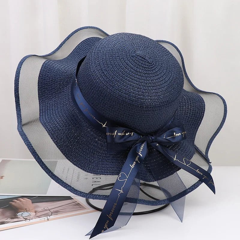 La boutique du chapeau Marine 2 / (56-58cm) Chapeau de paille ondulé