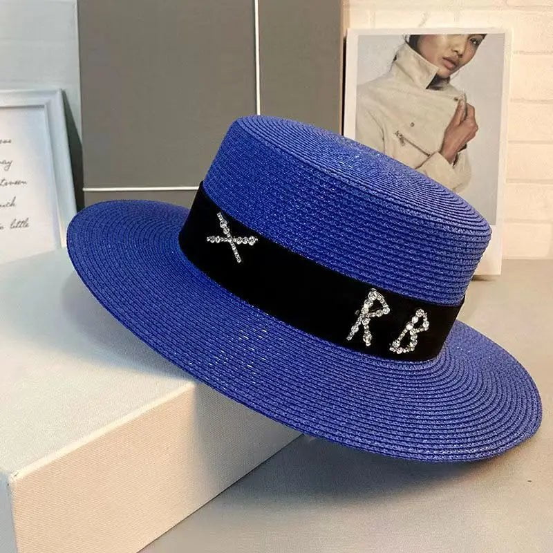 La boutique du chapeau Marine/noir / 55-58CM Chapeau de paille français