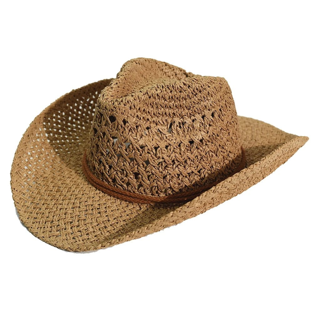 La boutique du chapeau Marron / 58 cm Chapeau de Cowboy en paille souple