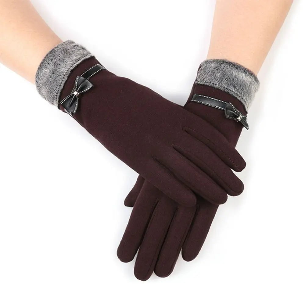 La boutique du chapeau Marron Gants épais en velours