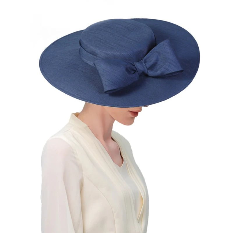 La boutique du chapeau Navy Blue / 56 to 58cm Chapeau Bibi Satin