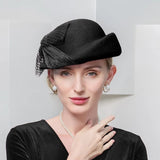 La boutique du chapeau Noir / 53 à 57cm Chapeau Fedora Hiver pour Femme