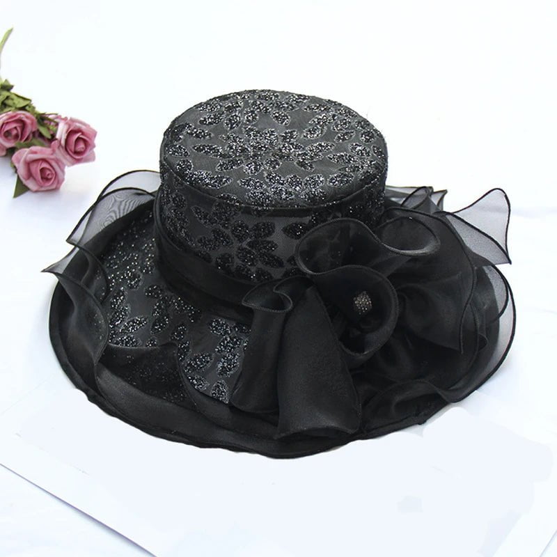 La boutique du chapeau Noir / 55-58cm Chapeau de cérémonie raffiné