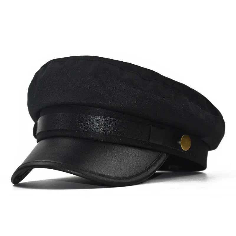 La boutique du chapeau Noir / 56-58cm Casquette de capitaine