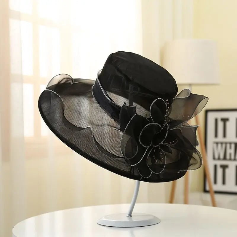 La boutique du chapeau Noir / 56-58cm Chapeau femme glamour