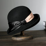 La boutique du chapeau Noir / 56-60cm Chapeau cloche cérémonie