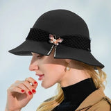 La boutique du chapeau Noir / 56 à 58cm Chapeau cloche d'hiver en laine