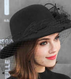 La boutique du chapeau Noir / 57 Chapeau cloche d'hiver en feutre