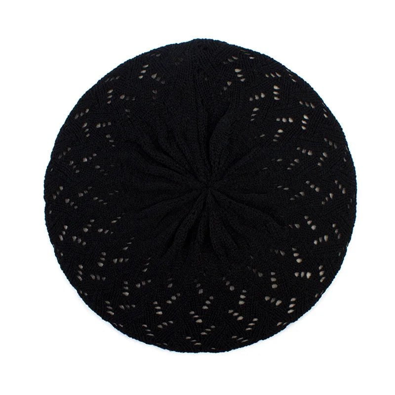 La boutique du chapeau Noir / Ajustable (du 54 au 59) Béret en tricot femme