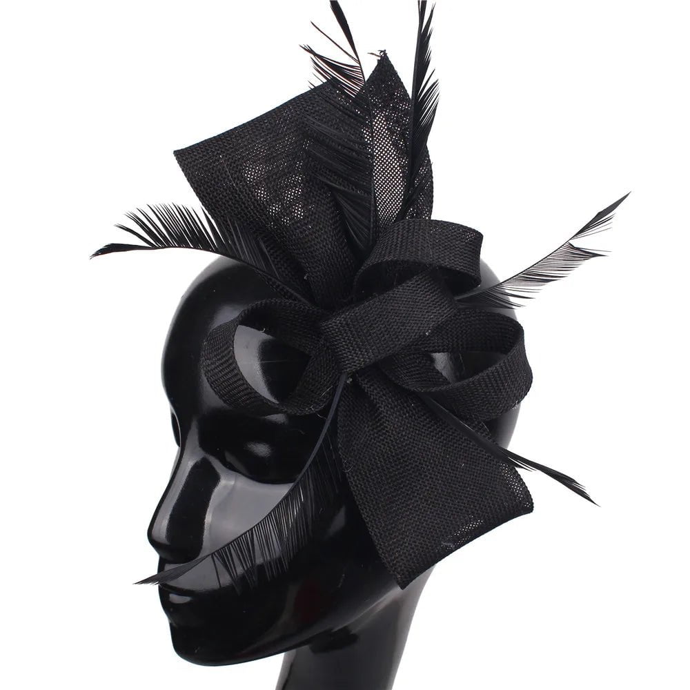 La boutique du chapeau Noir Chapeau Bibi Plumes