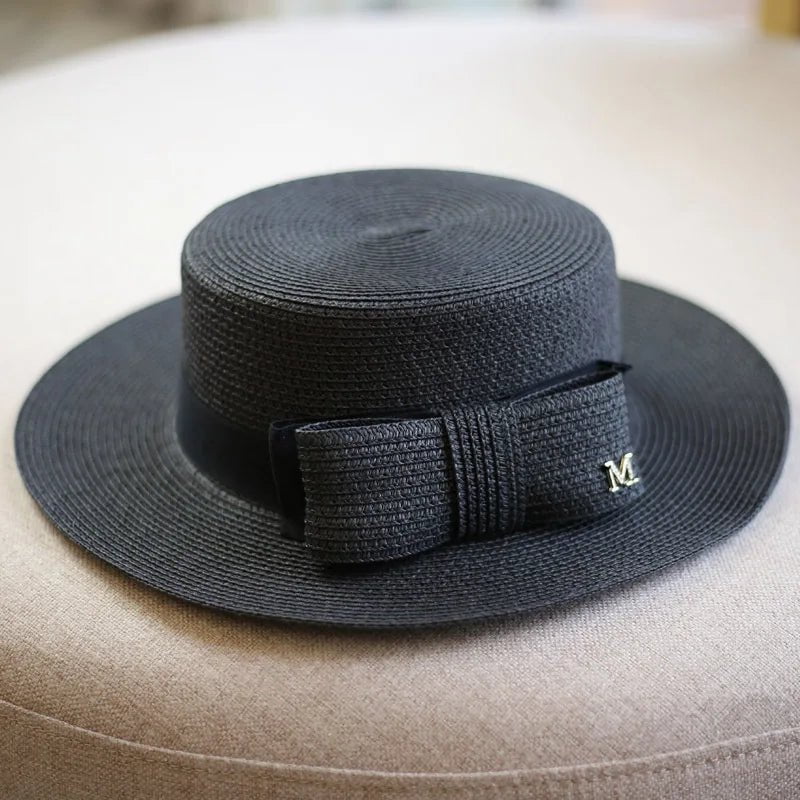 La boutique du chapeau Noir Chapeau de paille rétro
