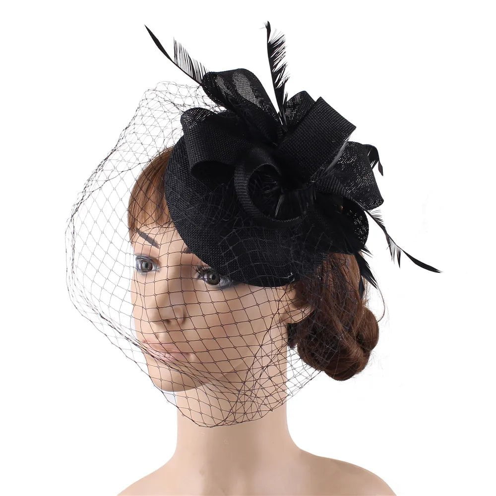 La boutique du chapeau Noir Chapeau Fascinator Élégant