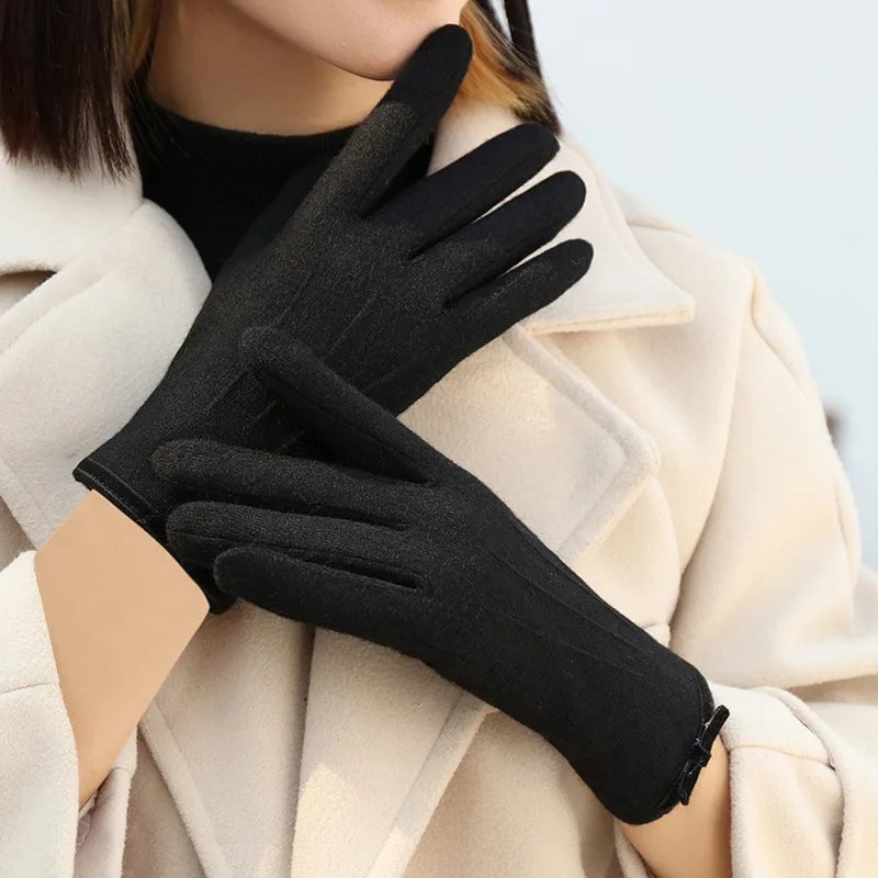 La boutique du chapeau Noir Gants en cachemire simples et élégants