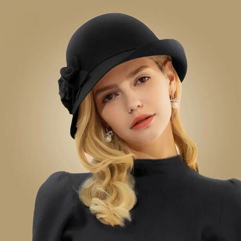 La boutique du chapeau Noir / M (56-58cm) Chapeau fedora feutre femme