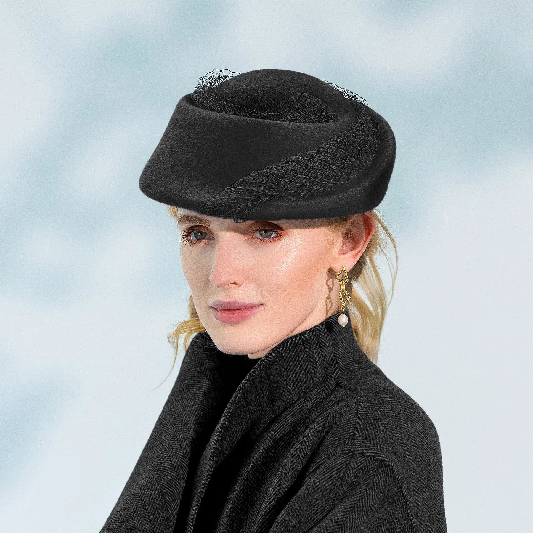 La boutique du chapeau Noir / M (56-58cm) Chapeau Fedora Raffiné pour Femme