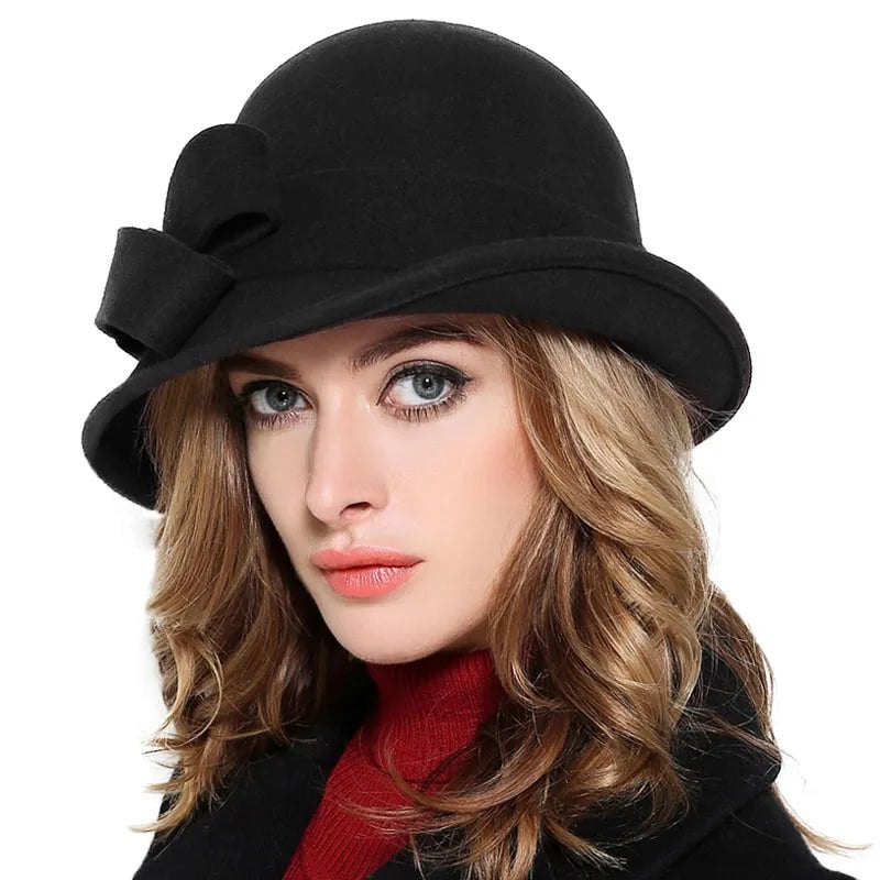 La boutique du chapeau Noir / M (56-58cm) Fedora femme en feutre