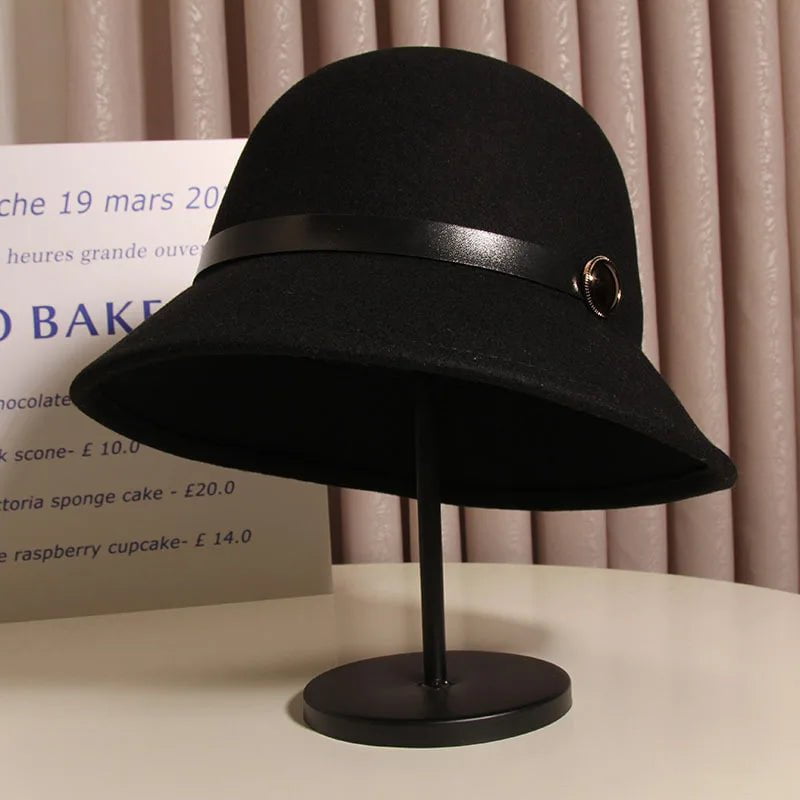 La boutique du chapeau Noir / M (56-58cm) Fedora femme rétro français