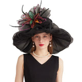 La boutique du chapeau Noir / M 56 à 58cm Chapeau de cérémonie romantique