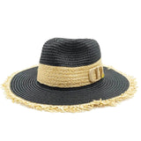 La boutique du chapeau Noir / M55-58cm Chapeau de paille pour femme