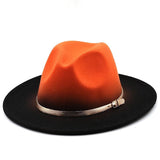 La boutique du chapeau Noir/orange / M (56-58cm) Chapeau Fedora Artistique pour Femme