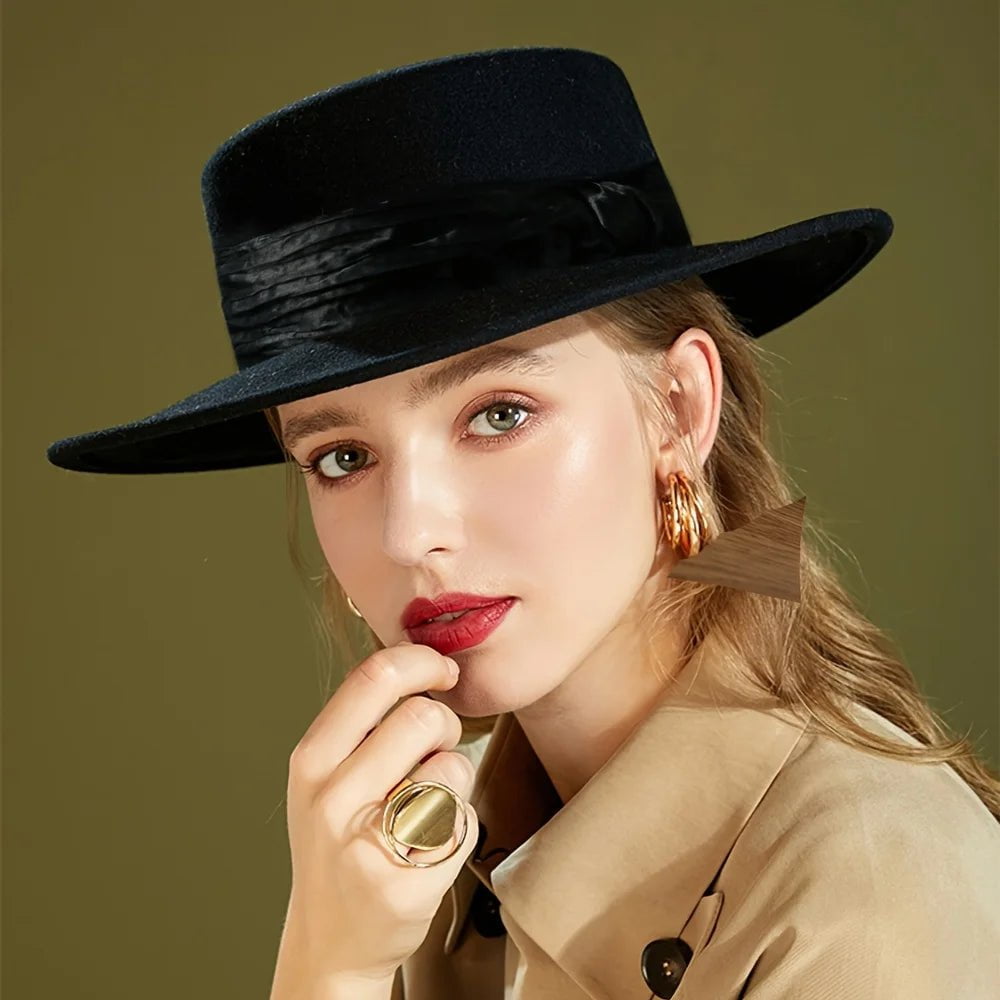 La boutique du chapeau Noir / Standard 55-58 cm Chapeau Fedora Bohème pour Femme