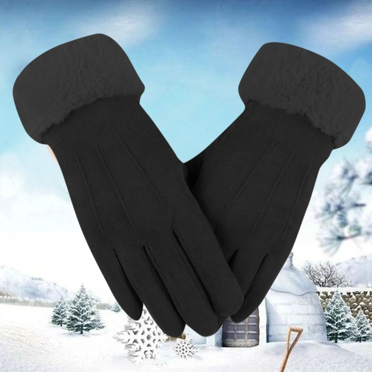 La boutique du chapeau Noir / Taille unique Gants chauds tactiles pour femmes