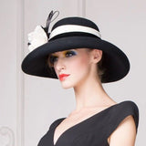 La boutique du chapeau Noitr/blanc / M (56-58cm) Chapeau de cérémonie moderne