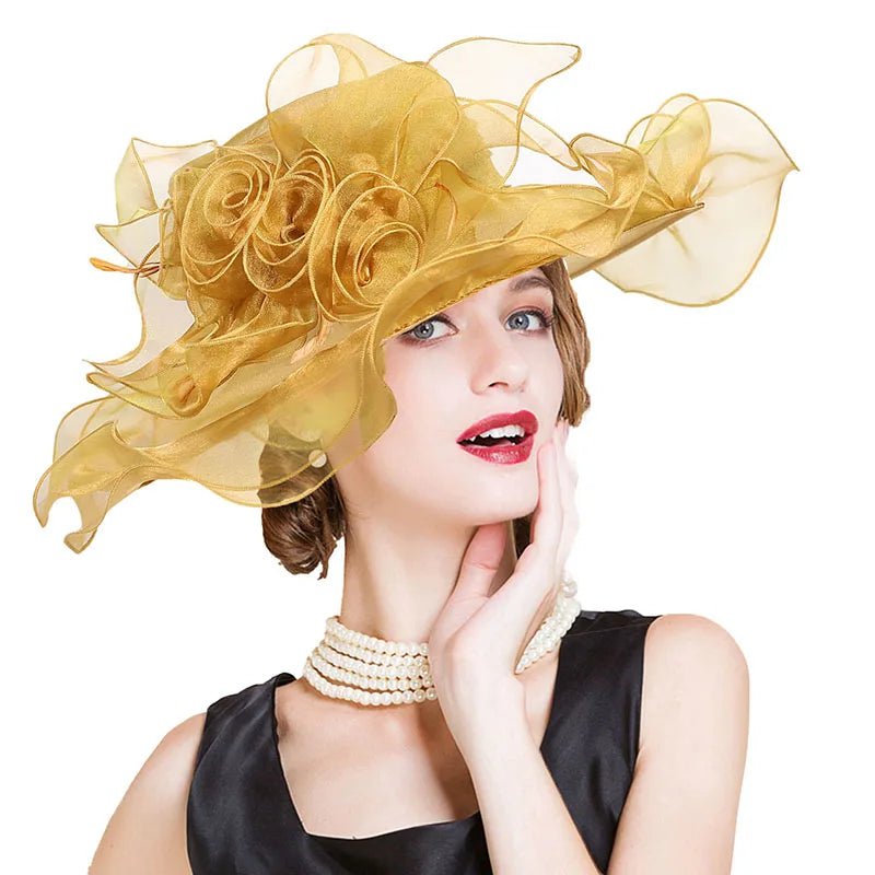 La boutique du chapeau Or / M 56 - 58cm Chapeau de mariage bohème