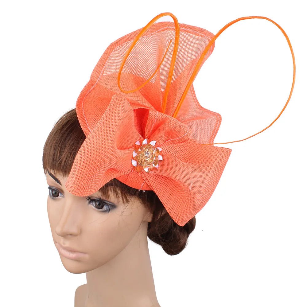 La boutique du chapeau Orange 2 Chapeau Fascinator Perles