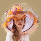 La boutique du chapeau Orange / 56-58CM Chapeau en Organza