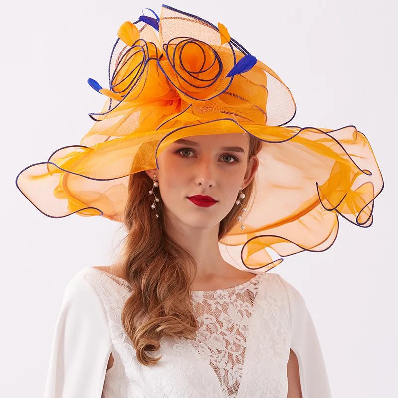 La boutique du chapeau Orange / 56 à 59cm Chapeau d'église femme